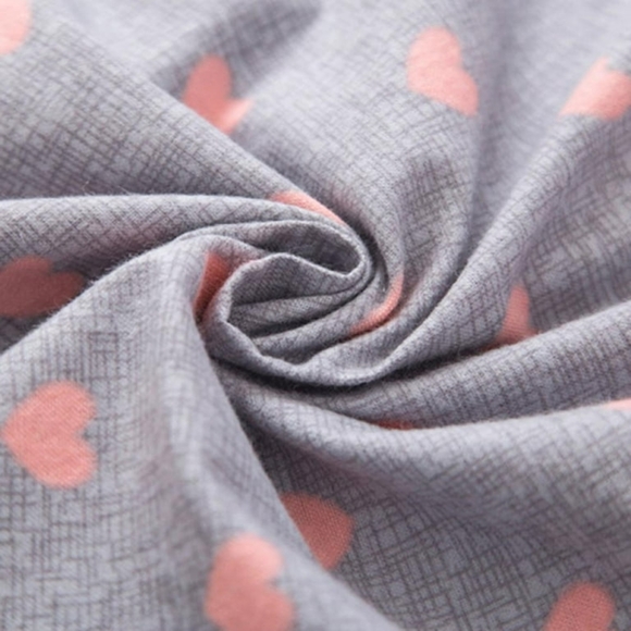 Long Sleeve Night Gown Pajama Dress with Pink Hearts perfect for Post Partum - Picture 8 of 11